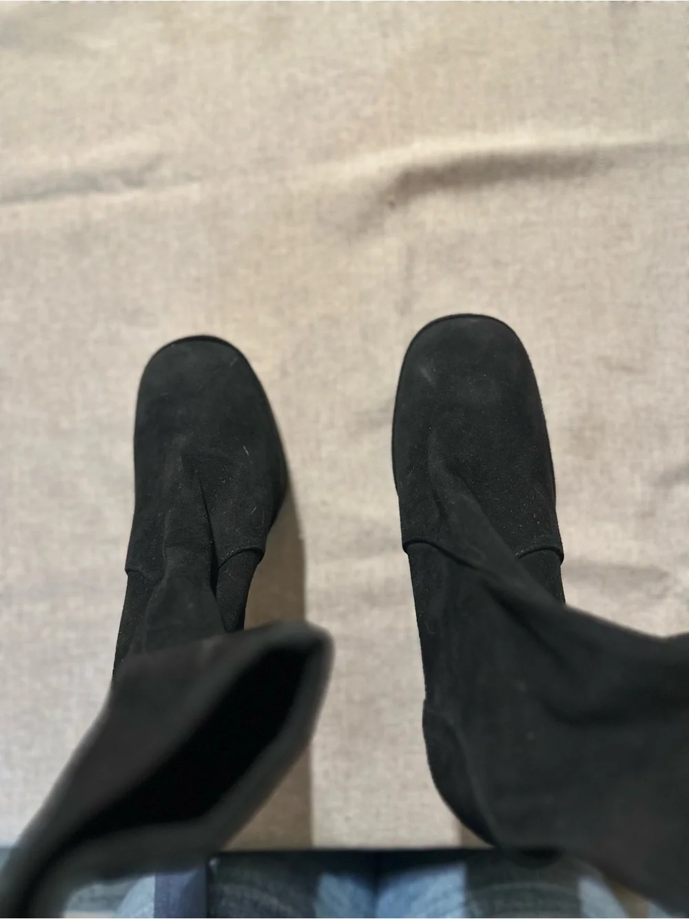 Stuart Weitzman Black Suede Platform Ankle Boots